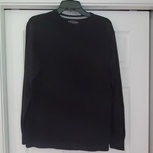 Black waffle  long sleeved shirt